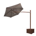 Ver imagem 2 de Ombrelone Lateral Marrom - 2,40m de Diâmetro - em Alumínio - Base Cachepô - Persianet