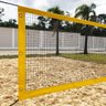 Rede Multiuso Zaka Volei Beach Futevolei sem banda lateral Amarela 9,60m x 1m - 1