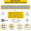 Ver imagem 7 de Rede Multiuso Zaka Volei Beach Futevolei sem banda lateral Amarela 9,60m x 1m