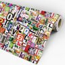Papel de Parede Adesivo Teens Colorido Letras Recortes de Revista - 3