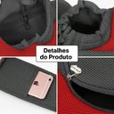 Ver imagem 4 de Bolsa Canguru Transporte Pet Cachorro Gato Modelo Tiracolo Comporta Celular Bolsos Laterais Uso Diar