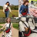 Ver imagem 6 de Bolsa Canguru Transporte Pet Cachorro Gato Modelo Tiracolo Comporta Celular Bolsos Laterais Uso Diar