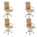 Ver imagem 1 de Kit 4 Cadeiras Eames Esteirinha Presidente Escritório Alta