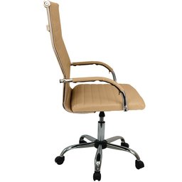 Kit 4 Cadeiras Eames Esteirinha Presidente Escritório Alta Bege - 4