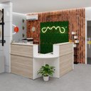 Ver imagem 1 de Balcão Atendimento de Canto C/ Gaveteiro Recepção 1200x600 Netmobil - Branco/dubai