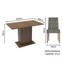 Ver imagem 3 de Conjunto Sala de Jantar Mesa Tampo de Madeira 2 Cadeiras Rustic/silver Tainá Madesa