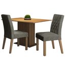 Ver imagem 2 de Conjunto Sala de Jantar Mesa Tampo de Madeira 2 Cadeiras Rustic/silver Tainá Madesa