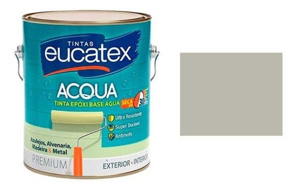 Tinta Azulejo Cinza Urbano Eucatex Base Água 3,6Lt Brilhante