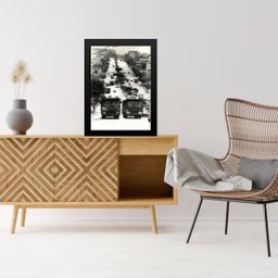 Quadro Fotografia Antiga Belo Horizonte - Av Amazonas 24x18cm:moldura Preta - 1