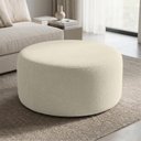 Ver imagem 1 de Puff Mezza Central Redondo Decorativo para Sala Orgânico Confortável e Reforçado Bouclé