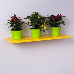 Prateleira Amarela 80 X 20cm com Suporte Invisivel - 2