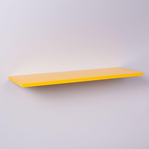 Prateleira Amarela 80 X 20cm com Suporte Invisivel