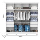 Ver imagem 3 de Guarda Roupa Casal Porto 8 Portas 4 Gavetas Branco Tx - Aramóveis