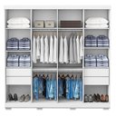 Ver imagem 2 de Guarda Roupa Casal Porto 8 Portas 4 Gavetas Branco Tx - Aramóveis