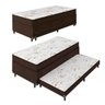 Bicama Box Solteiro Ortopédico C/ Auxiliar 2x1 - E-shop Casa - Suede Marrom - 1