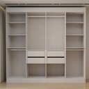 Ver imagem 5 de Guarda-Roupa Casal Porto 8 Portas 4 Gavetas 100% MDF Branco - Panorama Móveis