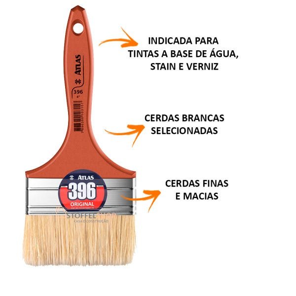 Pincel Trincha Atlas 396 - 4 Polegadas Caixa Com 8 Peças | MadeiraMadeira