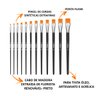 Kit Pincéis Artístico Artesanato Cerdas Sintéticas Extrafina - 2