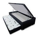 Ver imagem 1 de Cama Box Bau Solteiro com Auxiliar Semi Ortopedica Poliester Preto