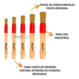 10 Kit Pincel De Cerda Branca Roma Detalhamento Automotivo - 2