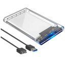 Ver imagem 1 de Adaptador Case De Gaveta Hd Sata Externo Notebook Slim Usb 3.0 - Transparente