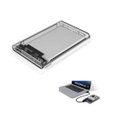 Ver imagem 4 de Adaptador Case De Gaveta Hd Sata Externo Notebook Slim Usb 3.0 - Transparente