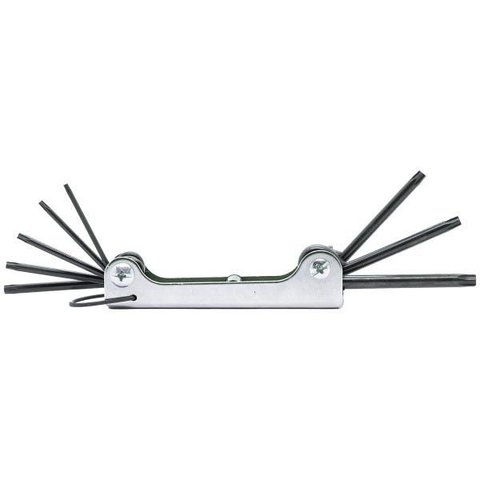 Jogo Chave Torx Tipo Canivete de Bolso Prático 8 Pontas com Medidas T9 T10 T15 T20 T25 T27 T30 T40