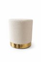 Ver imagem 1 de Kit Puff com Rodape Dourado em Tecido de Boucle / Palha