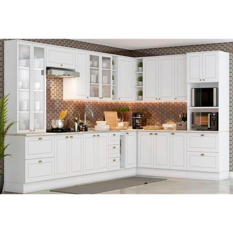 Cozinha Modulada Henn Americana 19 Peças (6aéreos+6balcões+2paneleiros+5tampos) S/pia Cz264