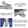 Kit Estrutura Suporte Fixador Linha C para 03 Placas Solar Alumínio e Inox Telha Cerâmica e Cimento - 8