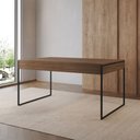 Ver imagem 1 de Mesa Jantar Industrial Retangular Amêndoa 137x90cm Filadélfia Base Ferro Preto