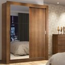 Ver imagem 1 de Guarda-Roupa Solteiro Madesa Denver 2 Portas de Correr com Espelho Rustic Cor:Rustic