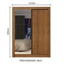 Ver imagem 3 de Guarda-Roupa Solteiro Madesa Denver 2 Portas de Correr com Espelho Rustic Cor:Rustic