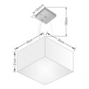 Ver imagem 4 de Lustre Pendente Quadrado Md-4041 Cúpula em Tecido 21/35x35cm Rustico Bege - Bivolt
