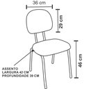 Ver imagem 3 de Cadeira Fixa Secretaria Bolt Maiart M-3000-F478 Tecido J.Serrano Marrom/Bege
