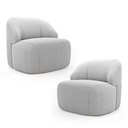 Ver imagem 1 de Kit 2 Poltronas Organica Decorativa Eloa Boucle Prata - Londrilar
