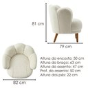 Ver imagem 3 de Poltrona Decorativa Organica Flora Pes Madeira Boucle Tce 1010 Moll
