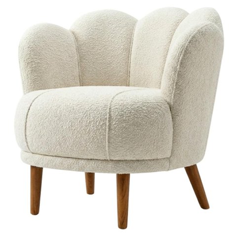 Poltrona Decorativa Organica Flora Pes Madeira Boucle Tce 1010 Moll