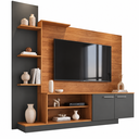 Ver imagem 3 de Estante Home Theater Havana para TV até 55 Polegadas 2 Portas Cinamomo/ Grafite- Fellicci Móveis