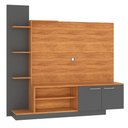 Ver imagem 2 de Estante Home Theater Havana para TV até 55 Polegadas 2 Portas Cinamomo/ Grafite- Fellicci Móveis