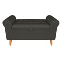 Ver imagem 1 de Recamier Bau Rio 120cm Casal Suede Madeira Preto Inova Decor
