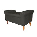Ver imagem 2 de Recamier Bau Rio 120cm Casal Suede Madeira Preto Inova Decor