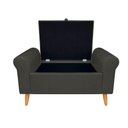 Ver imagem 3 de Recamier Bau Rio 120cm Casal Suede Madeira Preto Inova Decor