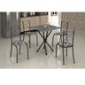Conjunto de Mesa Teixeira Tampo de Granito Topázio com 4 Cadeiras Craqueadas - Preto - 2