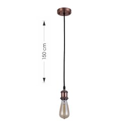 Kit 2 Pendente Soquete Vintage Retrô Edison Cobre + Tampa - 3