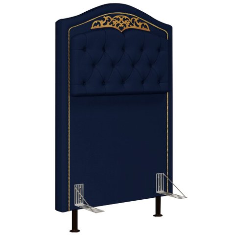 Cabeceira Cama Box Solteiro 90cm Imperial J02 Suede Azul - Mpozenato