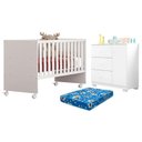Ver imagem 1 de Berço Nacional Doce Sonho 3540 e Cômoda Infantil Duda Branco Brilho com Colchão Ortobom – Phoenix Ba