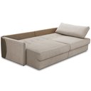 Ver imagem 7 de Sofá Cama Retrátil 4 Lugares para Sala 270cm Bérgamo F04 Linho Bege Claro Couríssimo Café - Lyam Dec