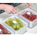 Ver mais imagens de Kit 4 Organizadores De Geladeira Com Cestos Escorredores 2,2L Caixas Plásticas Para Legumes Clear Fr