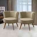 Ver imagem 1 de Kit 2 Poltronas para Sala Decorativa Bela Suede Bege Rover & Beato